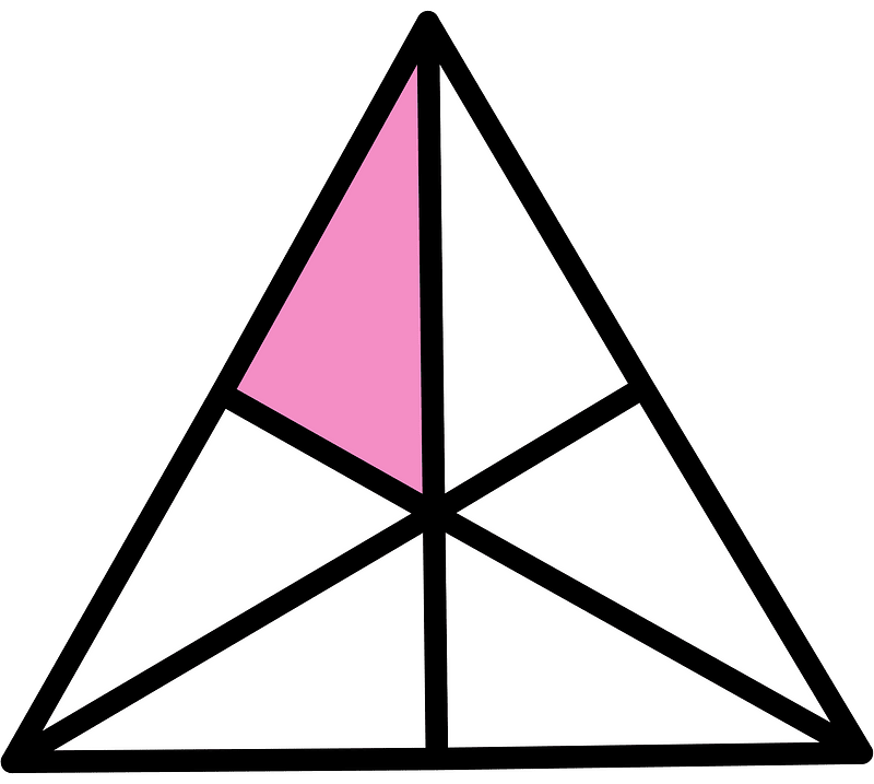Purple Triangle Fraction 1:6
