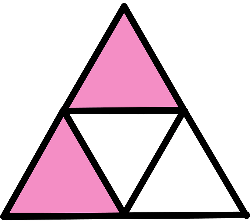 Purple Triangle Fraction 2:4