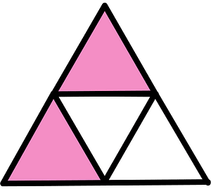 Purple Triangle Fraction 2:4