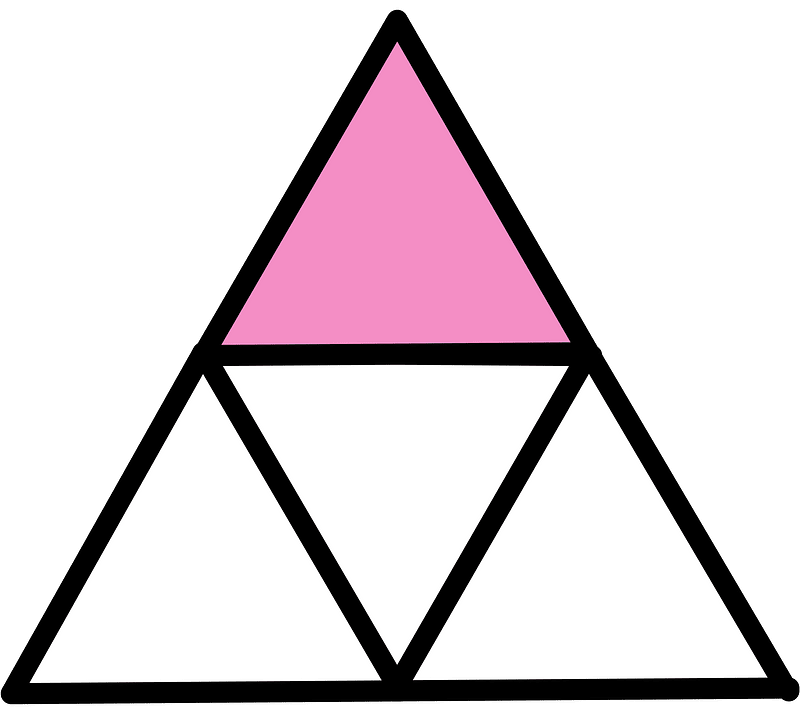 Purple Triangle Fraction 1:4