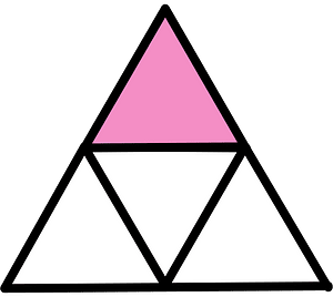 Purple Triangle Fraction 1:4