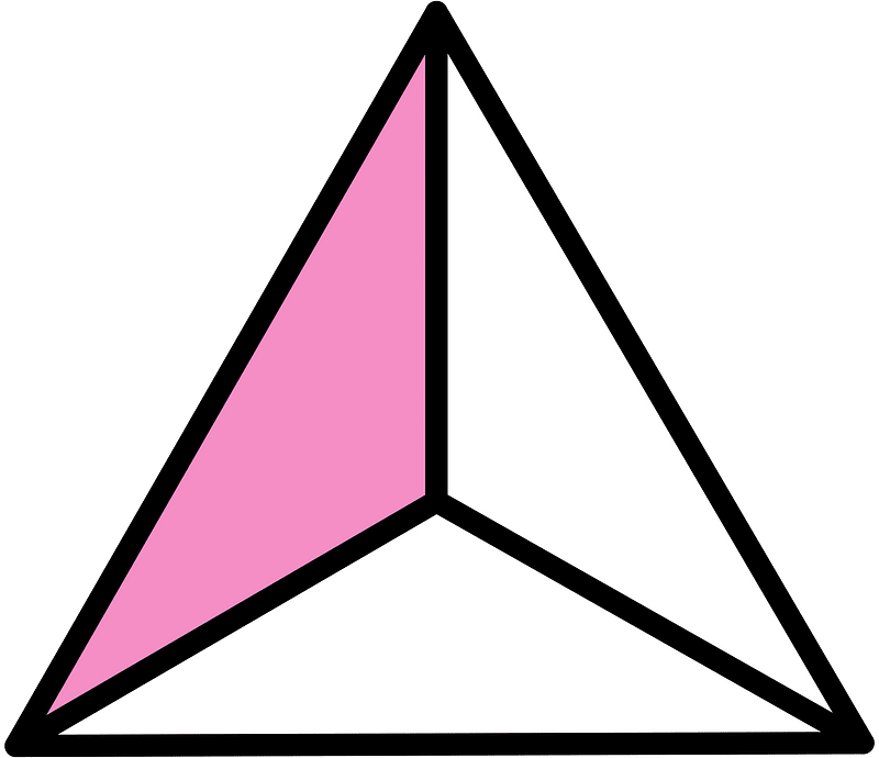 Purple Triangle Fraction 1:3