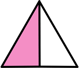 Purple Triangle Fraction 1:2