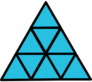 Cerulean-Blue Triangle Fraction 9:9