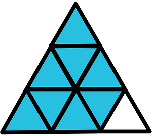 Cerulean-Blue Triangle Fraction 8:9