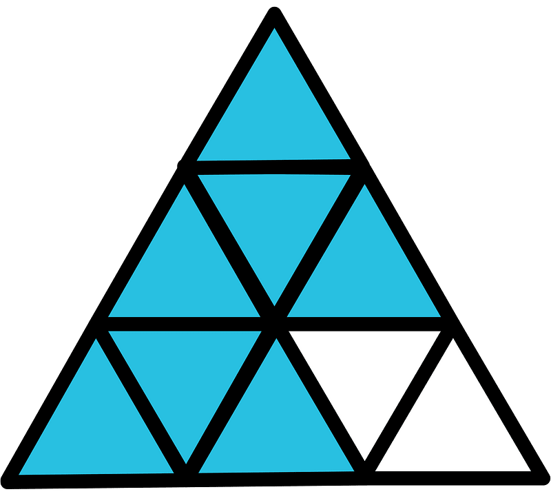 Cerulean-Blue Triangle Fraction 7:9