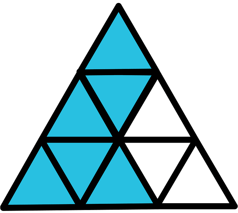 Cerulean-Blue Triangle Fraction 6:9