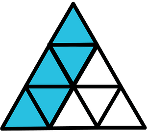 Cerulean-Blue Triangle Fraction 5:9