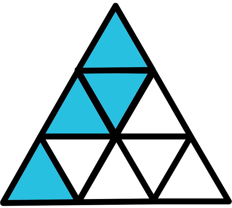 Cerulean-Blue Triangle Fraction 4:9
