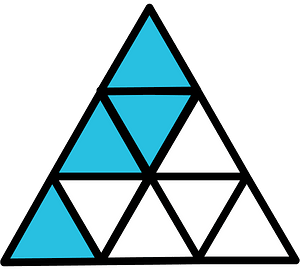 Cerulean-Blue Triangle Fraction 4:9