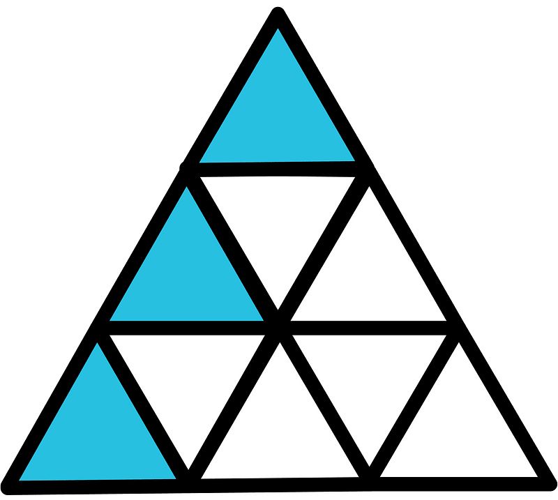 Cerulean-Blue Triangle Fraction 3:9