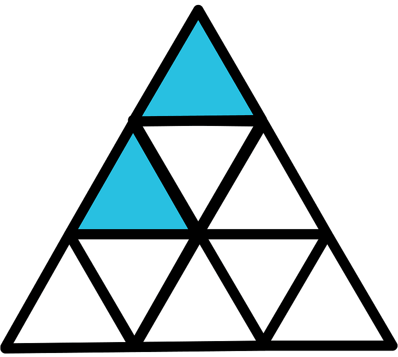 Cerulean-Blue Triangle Fraction 2:9