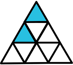 Cerulean-Blue Triangle Fraction 2:9