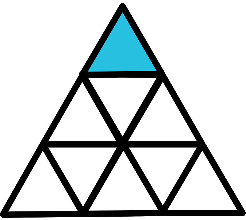 Cerulean-Blue Triangle Fraction 1:9