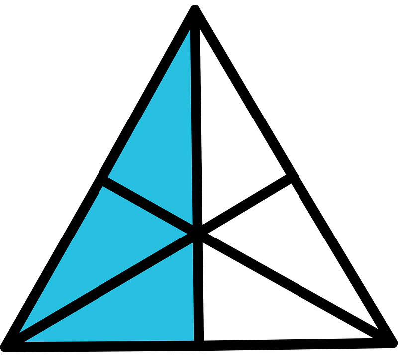 Cerulean-Blue Triangle Fraction 3:6