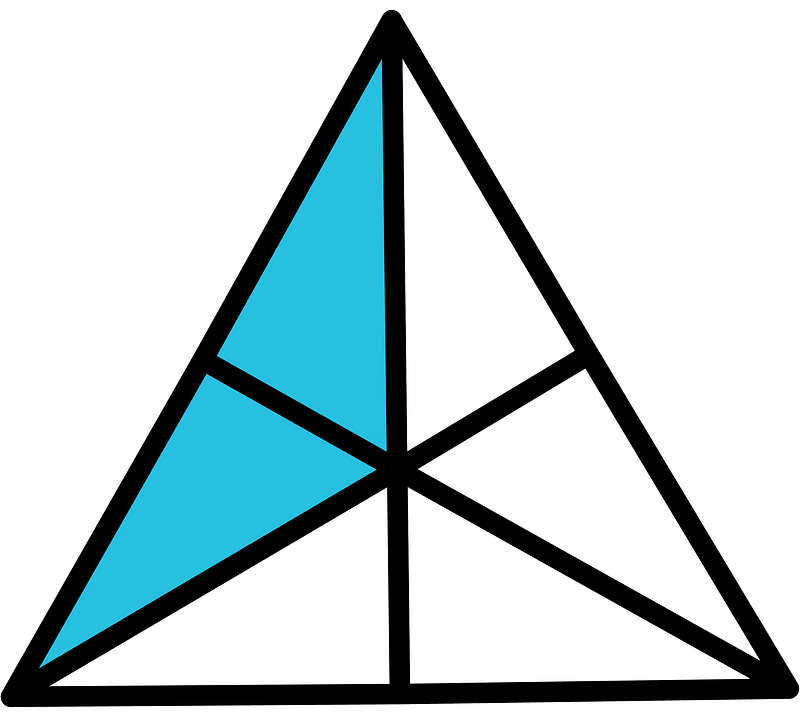 Cerulean-Blue Triangle Fraction 2:6