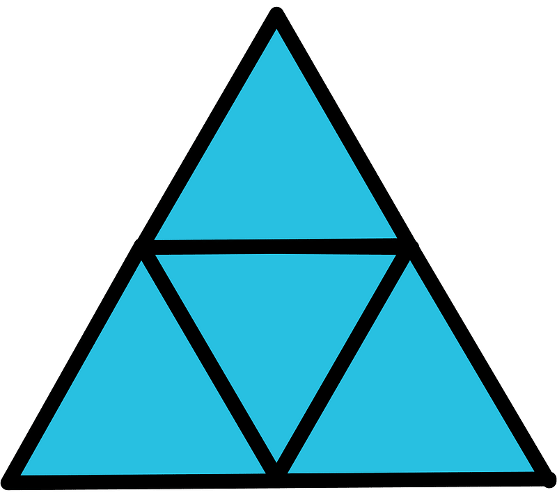 Cerulean-Blue Triangle Fraction 4:4