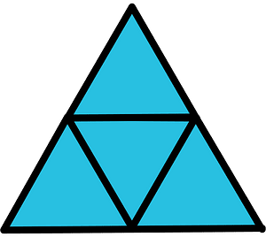 Cerulean-Blue Triangle Fraction 4:4
