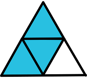 Cerulean-Blue Triangle Fraction 3:4