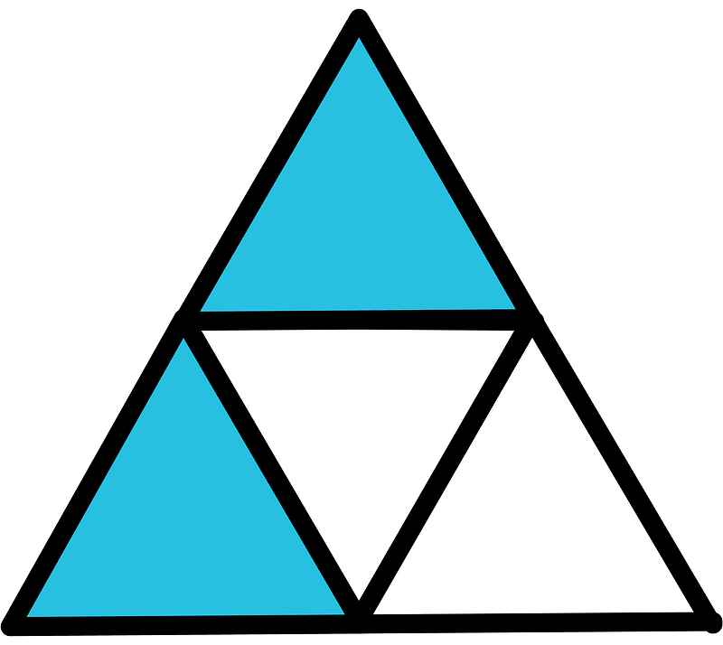 Cerulean-Blue Triangle Fraction 2:4