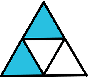 Cerulean-Blue Triangle Fraction 2:4