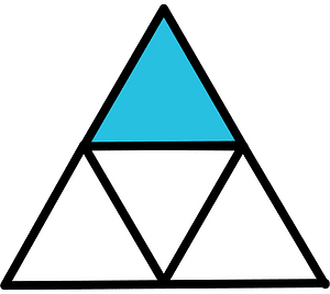 Cerulean-Blue Triangle Fraction 1:4