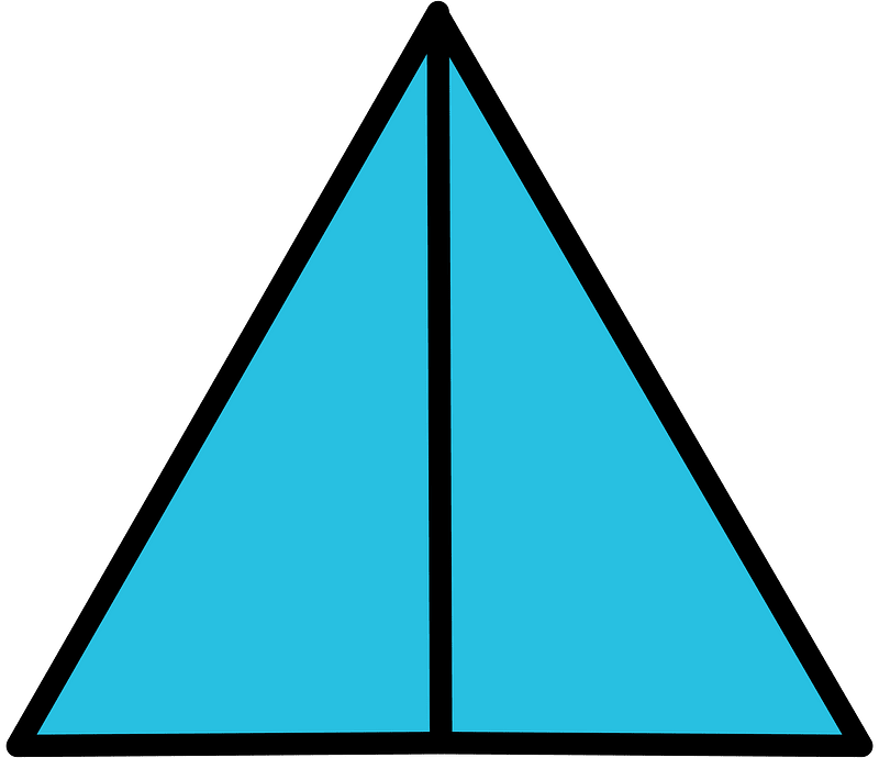 Cerulean-Blue Triangle Fraction 2:2