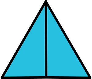 Cerulean-Blue Triangle Fraction 2:2