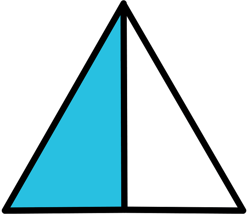 Cerulean-Blue Triangle Fraction 1:2