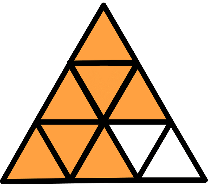 Orange Triangle Fraction 7:9