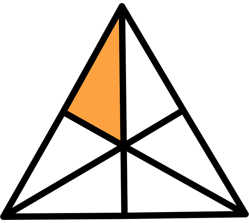 Orange Triangle Fraction 1:6