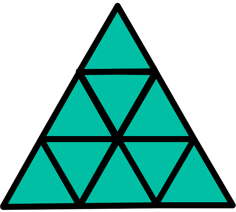 Teal-Green Triangle Fraction 9:9