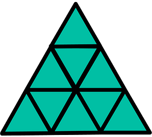 Teal-Green Triangle Fraction 9:9