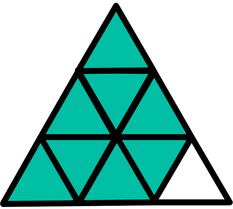 Teal-Green Triangle Fraction 8:9
