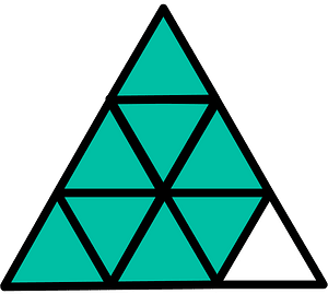 Teal-Green Triangle Fraction 8:9
