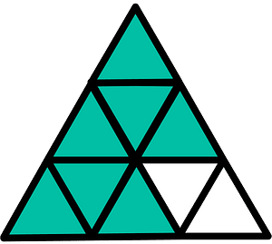 Teal-Green Triangle Fraction 7:9
