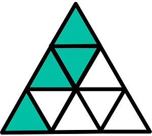 Teal-Green Triangle Fraction 4:9