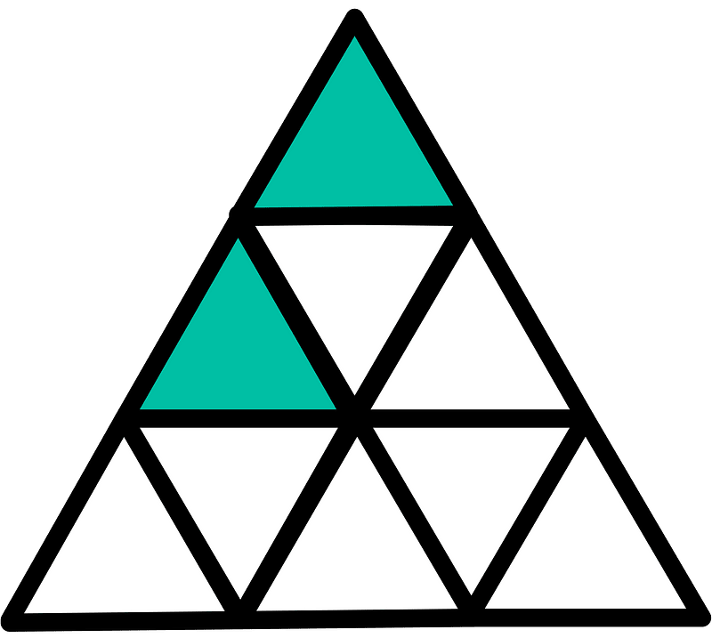 Teal-Green Triangle Fraction 2:9