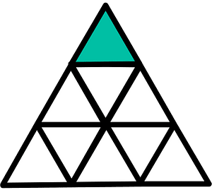 Teal-Green Triangle Fraction 1:9