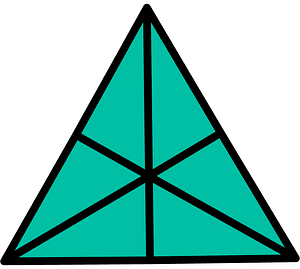 Teal-Green Triangle Fraction 6:6