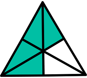Teal-Green Triangle Fraction 4:6