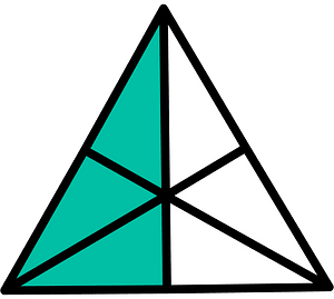 Teal-Green Triangle Fraction 3:6