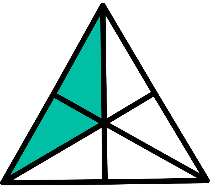 Teal-Green Triangle Fraction 2:6