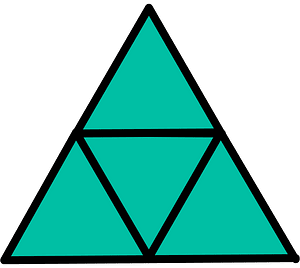Teal-Green Triangle Fraction 4:4