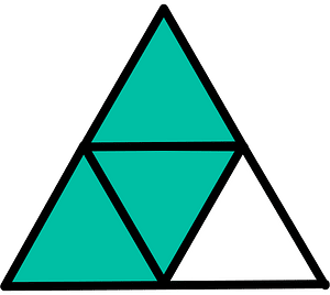 Teal-Green Triangle Fraction 3:4