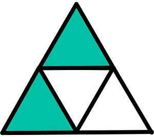 Teal-Green Triangle Fraction 2:4