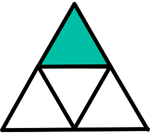 Teal-Green Triangle Fraction 1:4