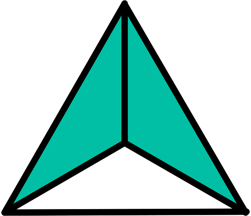 Teal-Green Triangle Fraction 2:3
