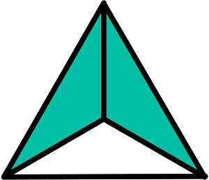 Teal-Green Triangle Fraction 2:3