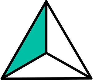 Teal-Green Triangle Fraction 1:3